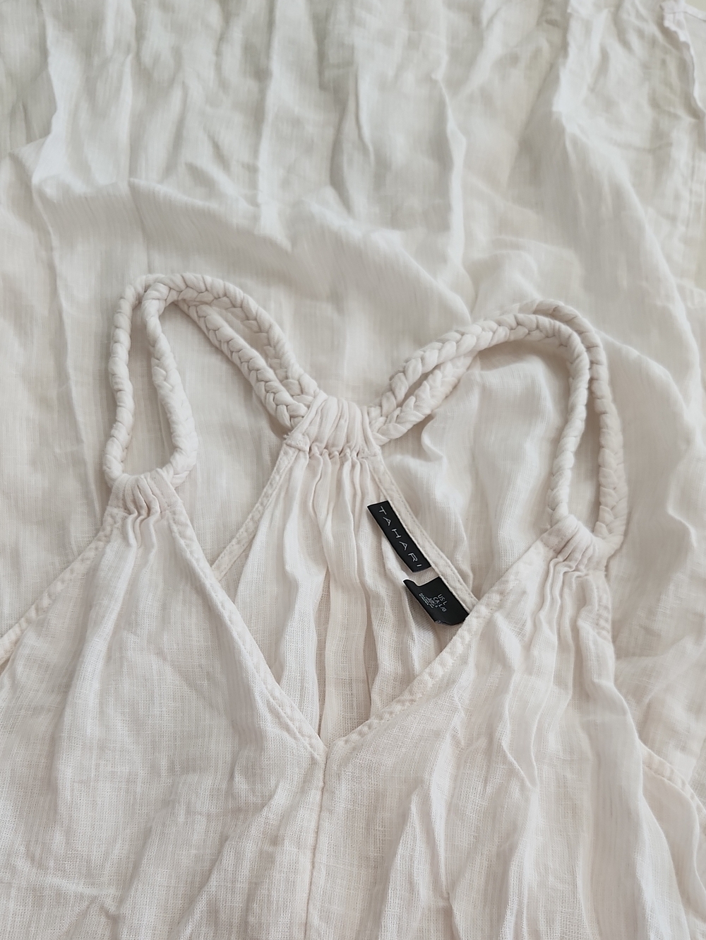 Tahari Cream Braided-Strap Swim Coverup..Looks New.